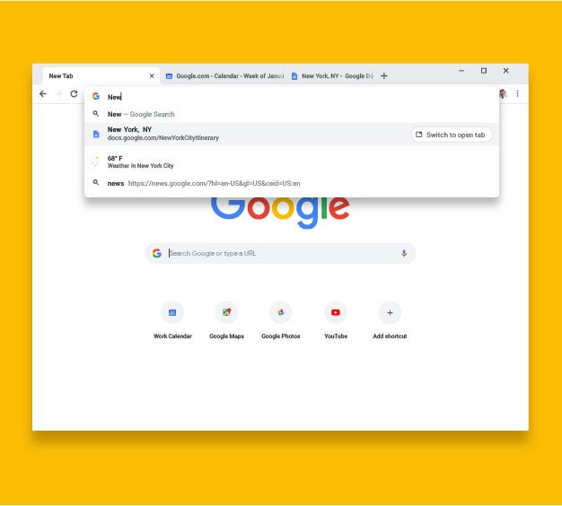 Google Chrome vận hành tab mạnh mẽ