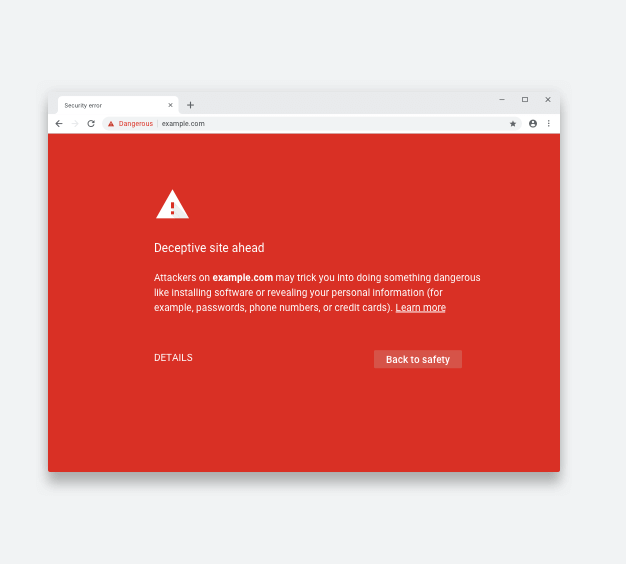 Google Chrome hiện nay cản báo nguy khốn hiểm