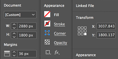 Bảng thuộc tính của Adobe InDesign CC