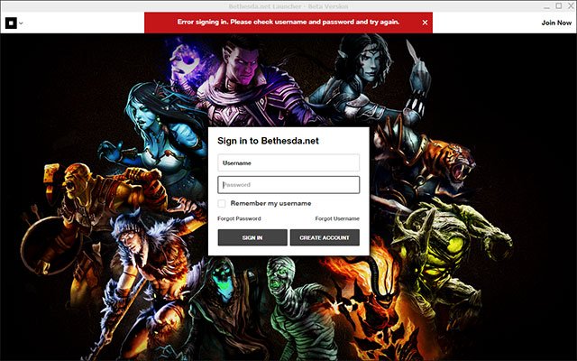 Giao diện Bethesda.net Launcher