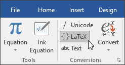 Microsoft Word 2019 supports LaTex