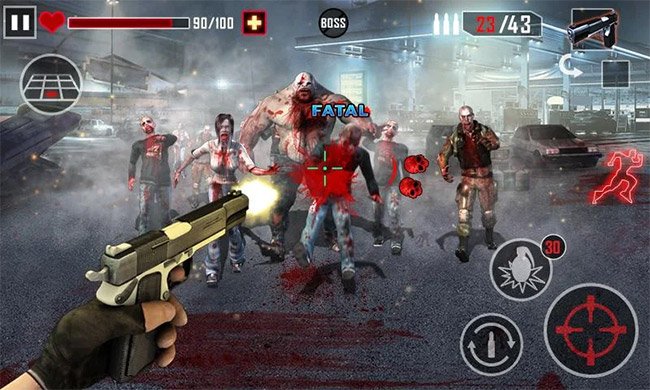 Mobile zombie killing game
