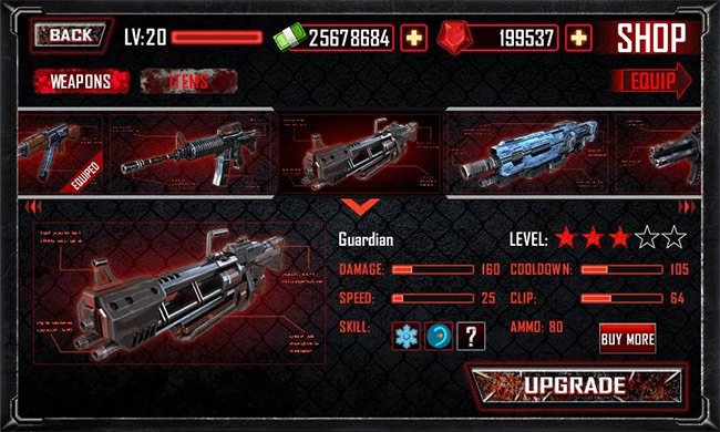 Zombie Killer's rich weapon system