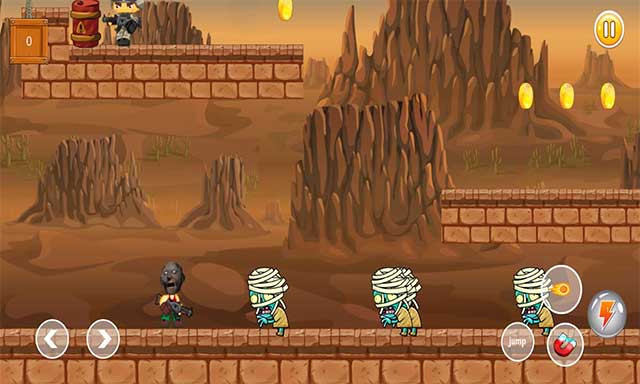 Gameplay kết hợp hành động cuộn cảnh với bắn zombie