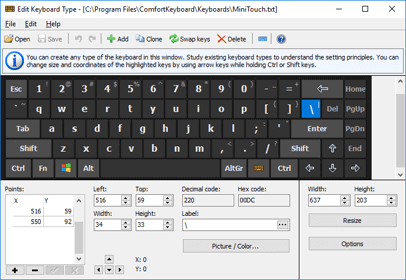 Comfort On-Screen Keyboard Pro chỉnh sửa bàn phím