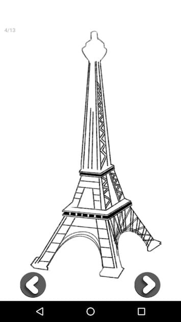 Drawing the Eiffel Tower in style 3D way