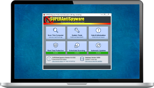 SUPERAntiSpyware Pro Interface