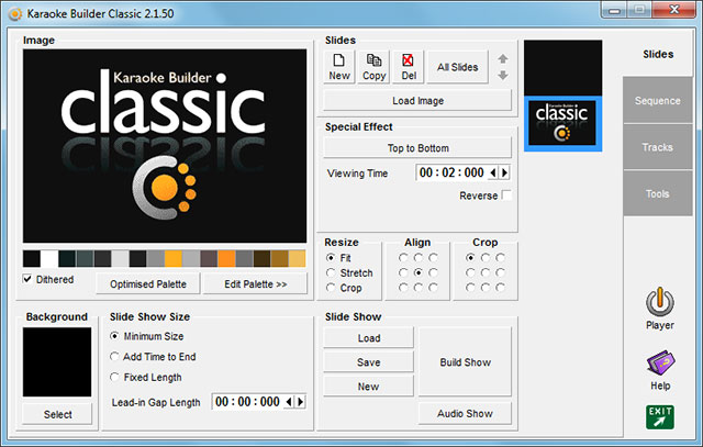 Giao diện phần mềm Karaoke Builder Classic