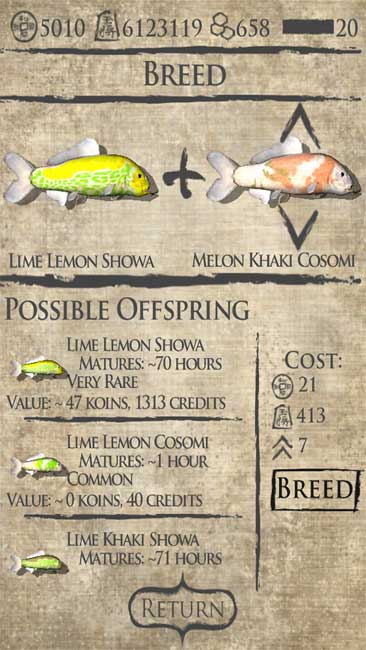Breeding fish in Pocket Pond 2 for iOS