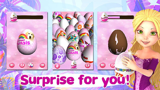 Game mô phỏng đập trứng bóc quà - Princess Unicorn Surprise Eggs