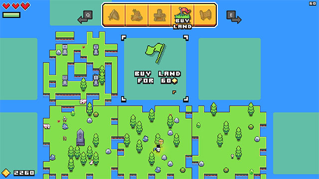 Expand the land to continue exploring the infinite Forager world. end
