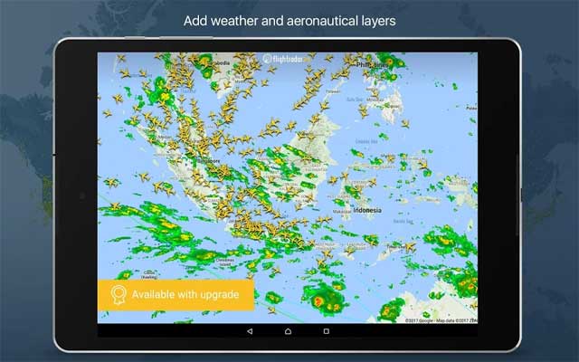 Flightradar24 provides weather information flight details
