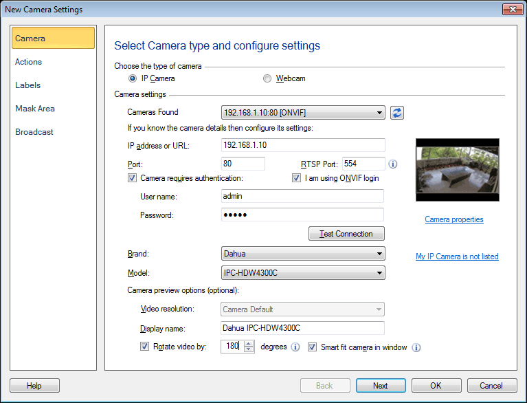 Chỉnh sửa webcam bằng Security Monitor Pro