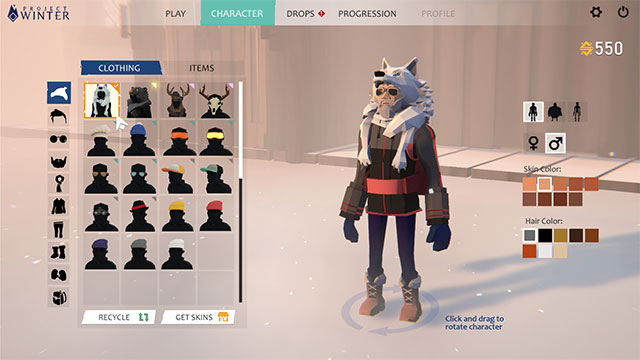 Character customization in Project Winter PC