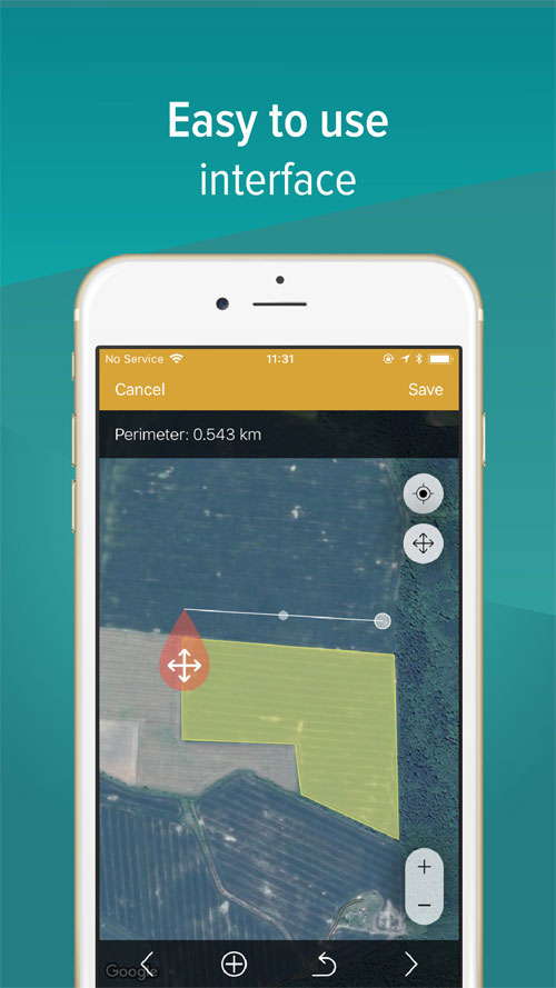 GPS Fields Area Measure has an intuitive interface