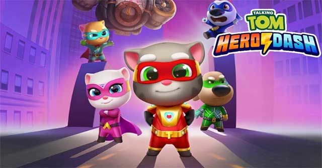 Join Talking Tom on a journey to save the world in Talking Tom Hero Dash