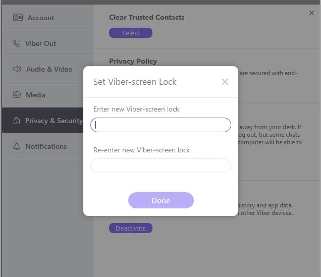Tính năng khóa màn hình độc đáo của Viber 10.8