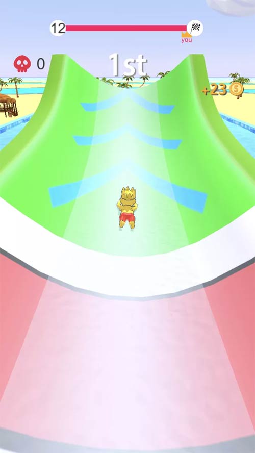 Be the first to hit the finish line in Aquapark.io