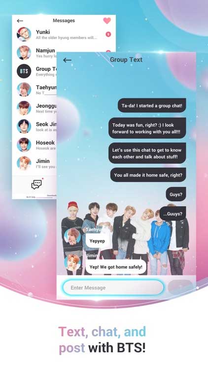 Voice and video chat with each BTS member