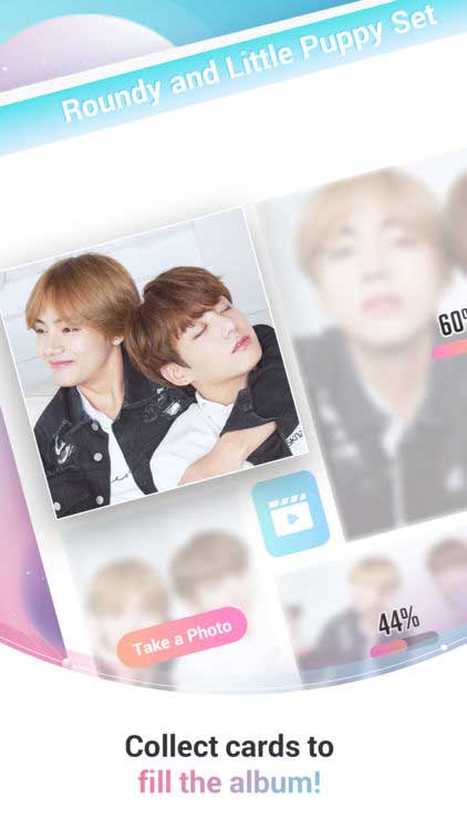 Thu collect cards of each member of BTS World to complete the collection