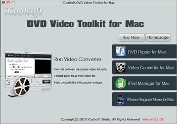 iCoolsoft DVD Video Toolkit for Mac