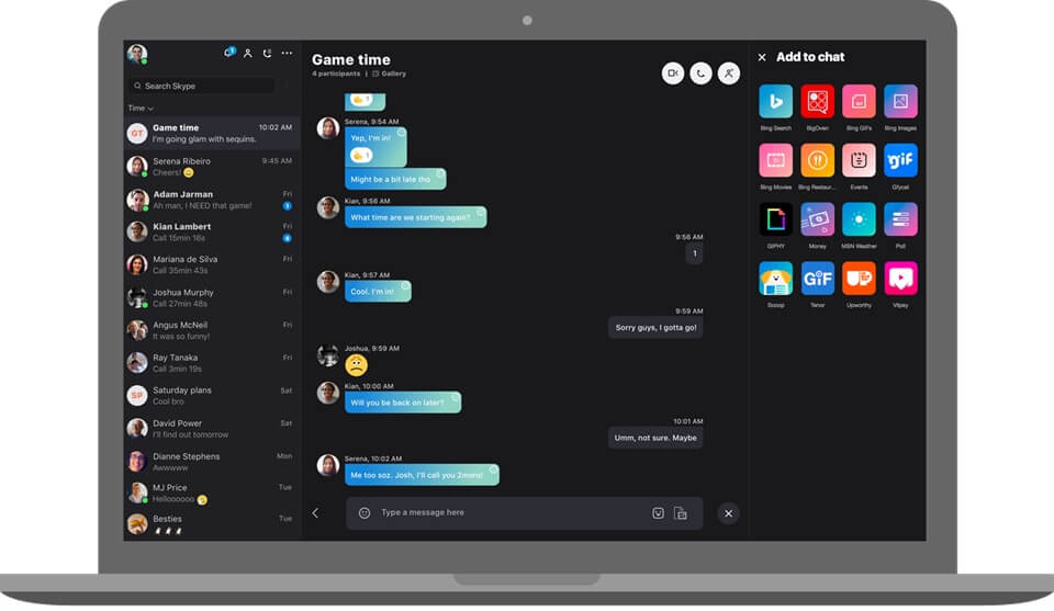 Skype for Mac OS has many functions nice chat
