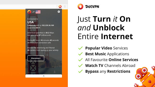 DotVPN hỗ trợ duyệt web bị chặn, ẩn IP và bảo mật danh tính người dùng