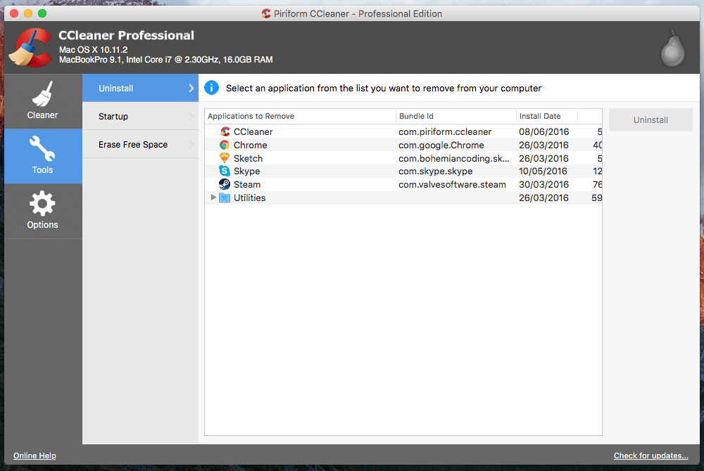 Update to the latest CCleaner
