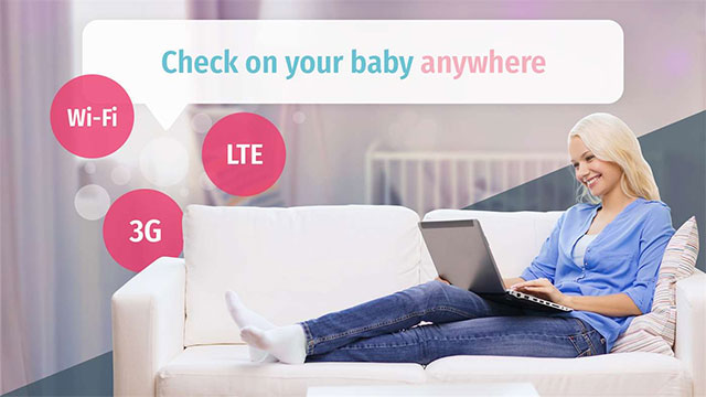 Nancy Baby Monitor kết nối qua mạng WiFi, 3G hoặc 4G