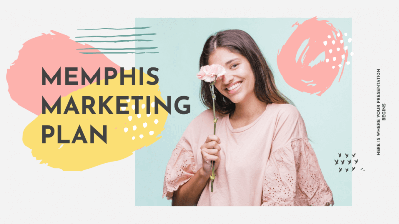 Memphis Marketing Plan Presentation là mẫu slide đẹp cho bài thuyết trình