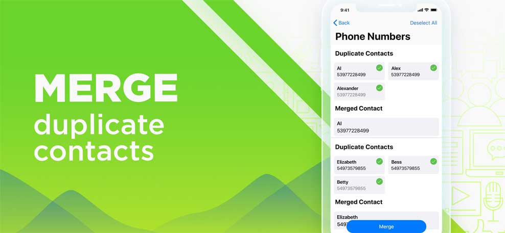 Smart Cleaner for iOS merge duplicate contacts