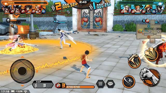 The pirate world in the game ONE PIECE Bounty Rush for Android is beautifully designed in 3D