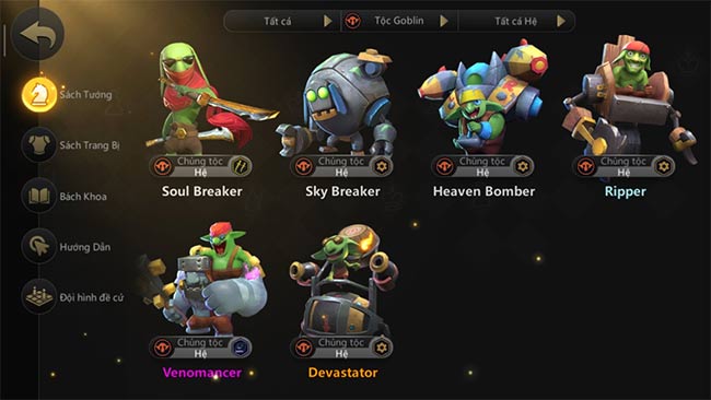 Character system in Auto Chess VN