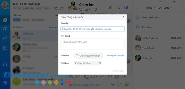 Giao công việc mới