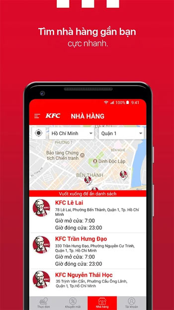 Find a KFC restaurant