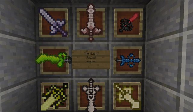 The Eight Fabled Blades Mod thêm 8 thanh kiếm huyền thoại vào game Minecraft