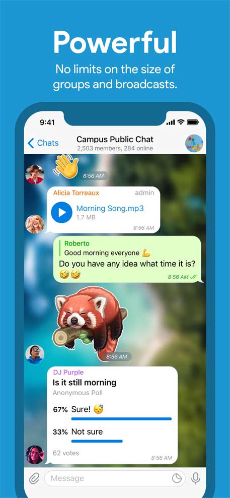 Telegram for iOS works strong