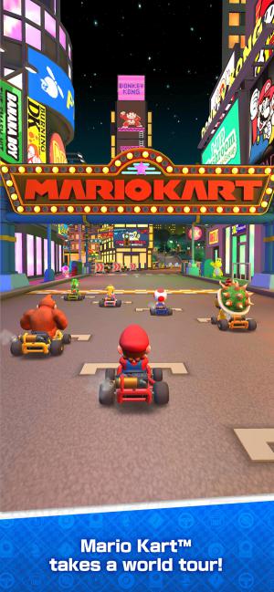 Race with Mario and his friends across multiple cities around the globe in the game Mario Kart Tour