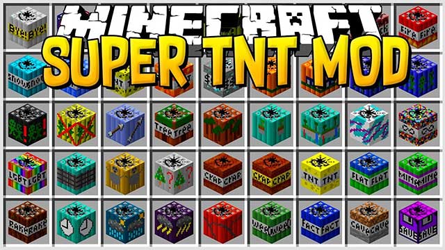 Super TNT Mod cung cấp 59 loại thuốc nổ cực mạnh