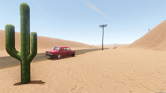 The Long Drive takes you on a racing journey. unlimited long car in the desert