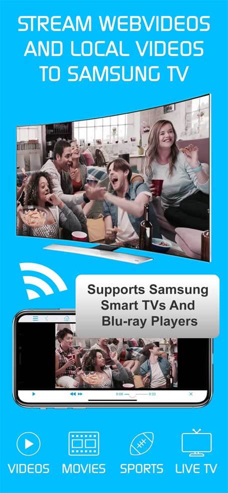 Video TV Cast for Samsung Smart TV for iOS supports smart TV