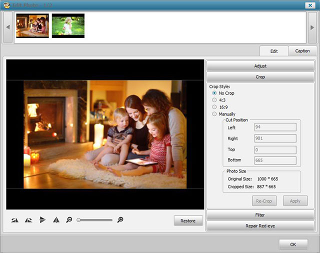 Chỉnh sửa video cực dễ dàng với các công cụ sẵn có trong iSkysoft Slideshow Maker
