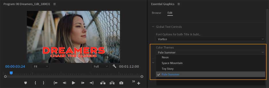 Tùy chọn mẫu Motion Graphics trong Adobe Premiere Pro 2020