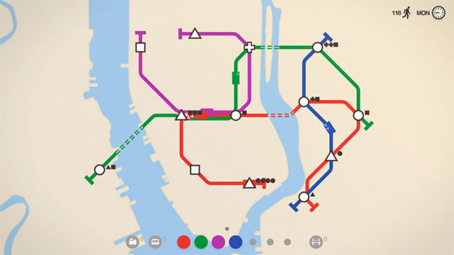 Thiết kế hệ thống tàu điện ngầm vòng quanh thành phố trong game Mini Metro