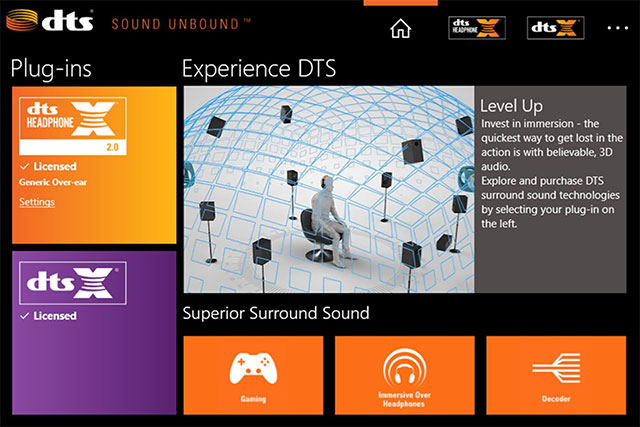 DTS Sound Unbound brings DTS:X and DTS Headphone:X technology to your Windows 10 computer