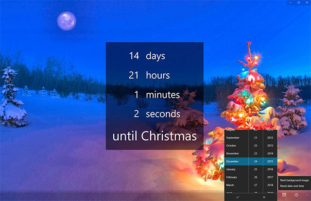 Thiết lập ứng dụng The Christmas Countdown tùy ý