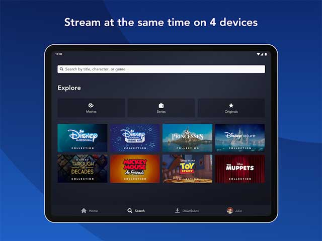 Disney+can play movies directly besides that on up to 4 different devices