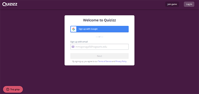 Sign up for Quizizz with your Google account is completely free