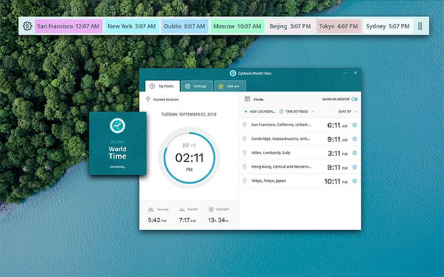 Cyclonis World Time là ứng dụng đồng hồ thế giới đẹp mắt, miễn phí cho PC