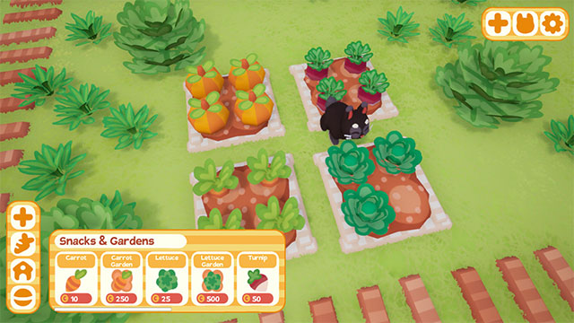 Cho thỏ ăn snack và chơi đồ chơi trong game Bunny Park